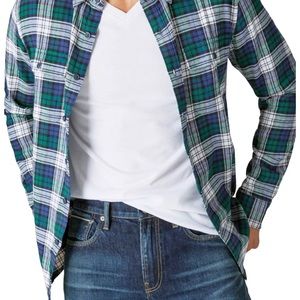 ****New With Tags**** Lucky Brand blue/green flannel button down shirt